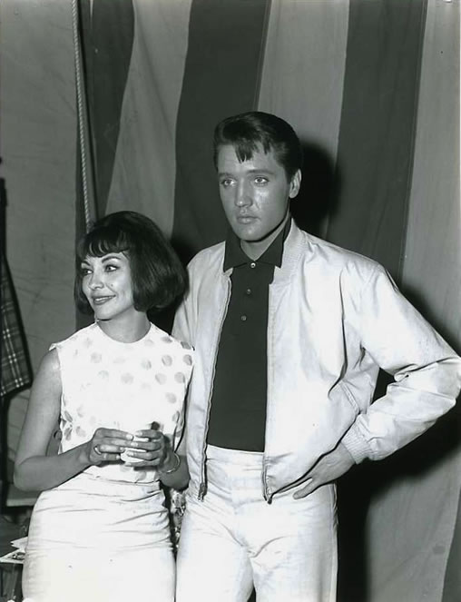 Elsa Cárdenas and Elvis Presley | Visting Elvis on the set of Roustabout 1964.